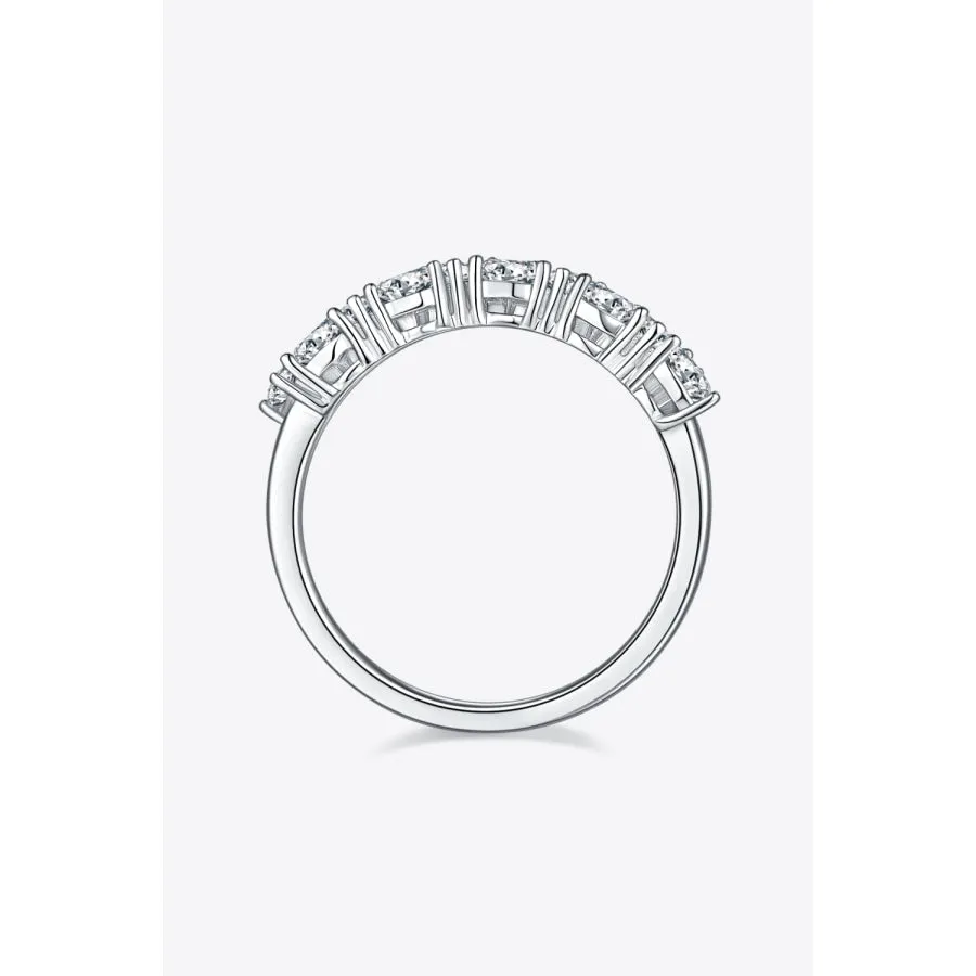 1 Carat Moissanite 925 Sterling Silver Half-Eternity Ring