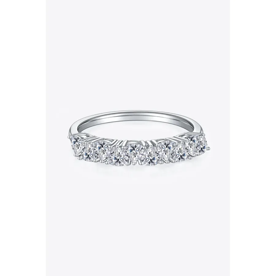 1 Carat Moissanite 925 Sterling Silver Half-Eternity Ring