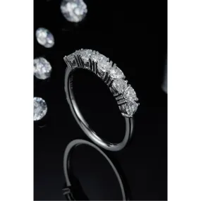 1 Carat Moissanite 925 Sterling Silver Half-Eternity Ring