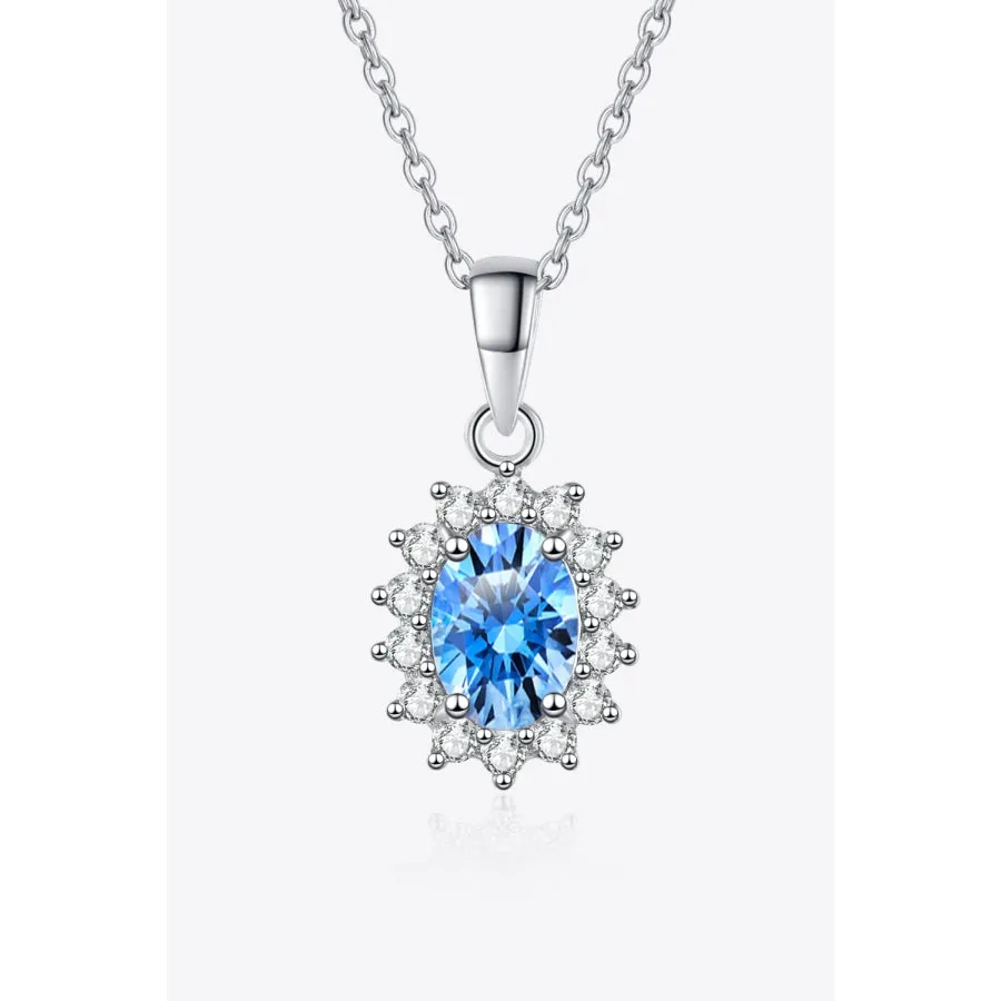 1 Carat Moissanite 925 Sterling Silver Necklace