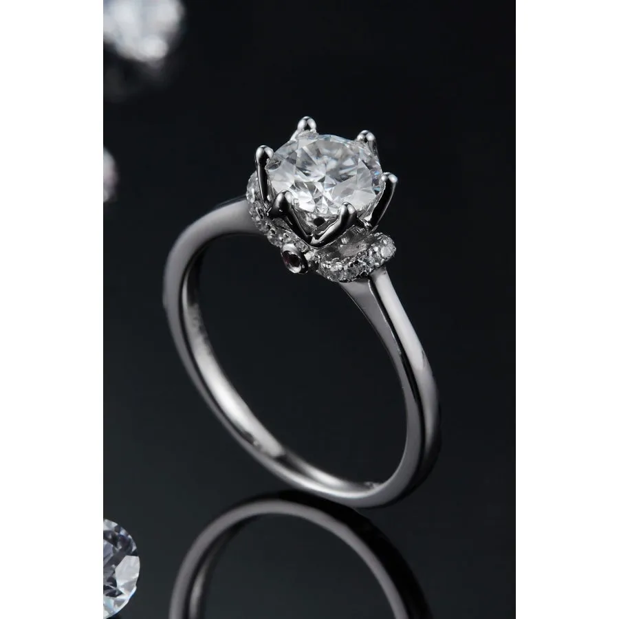 1 Carat Moissanite 925 Sterling Silver Ring