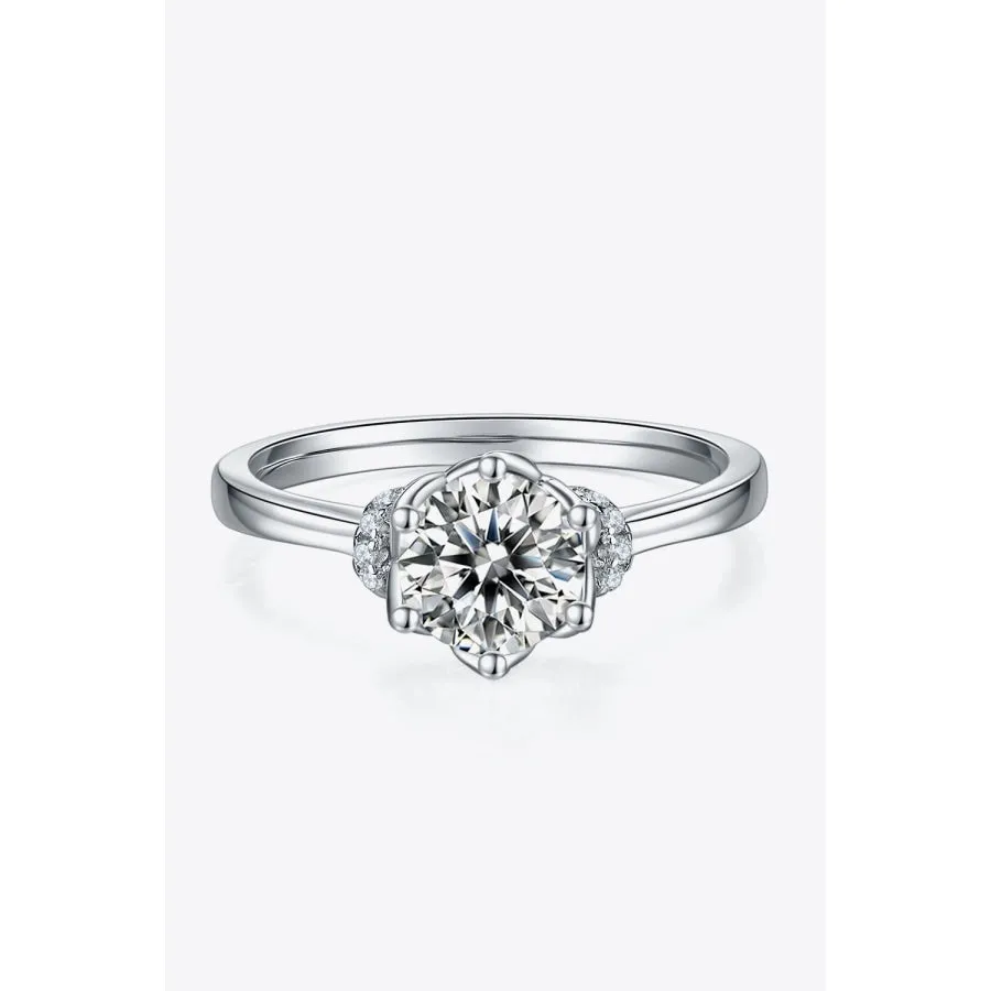 1 Carat Moissanite 925 Sterling Silver Ring