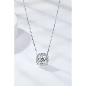 1 Carat Moissanite Flower Shape Pendant Chain Necklace