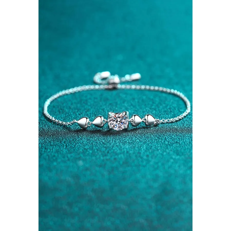 1 Carat Moissanite Heart Bracelet