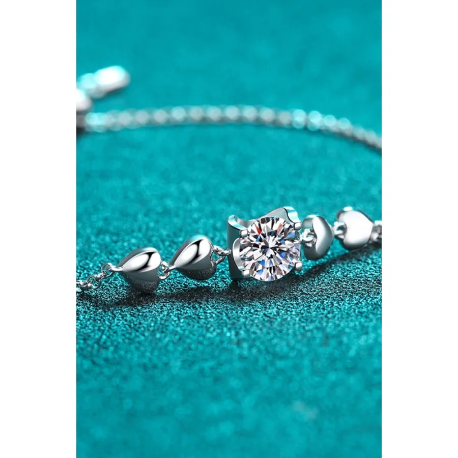 1 Carat Moissanite Heart Bracelet