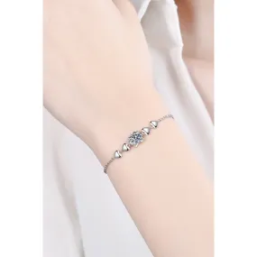 1 Carat Moissanite Heart Bracelet