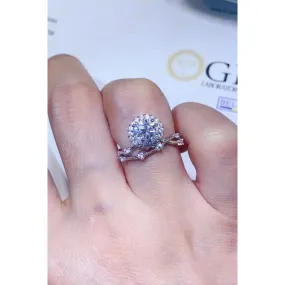 1 Carat Moissanite Platinum-Plated Ring