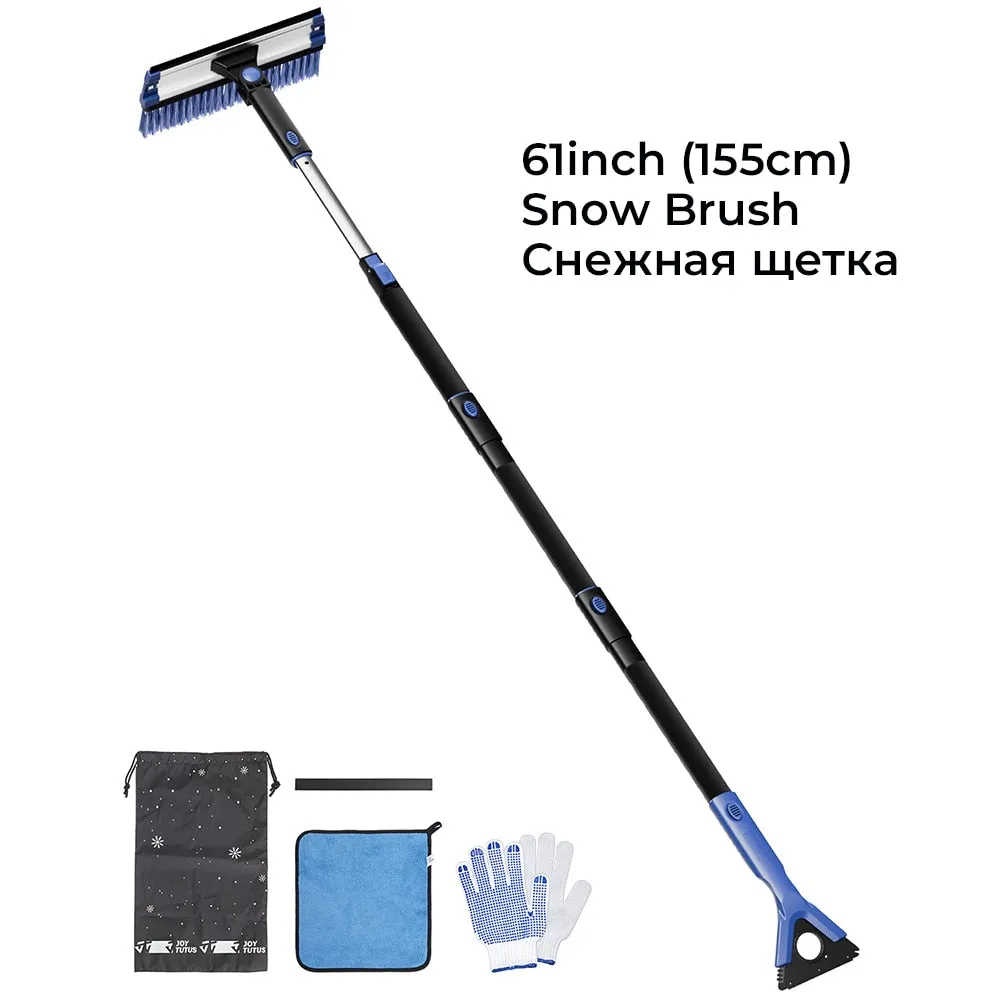 4-in-1 Extendable Snow Shovel Ice Scraper Snow Brush Water Remover Car Tool