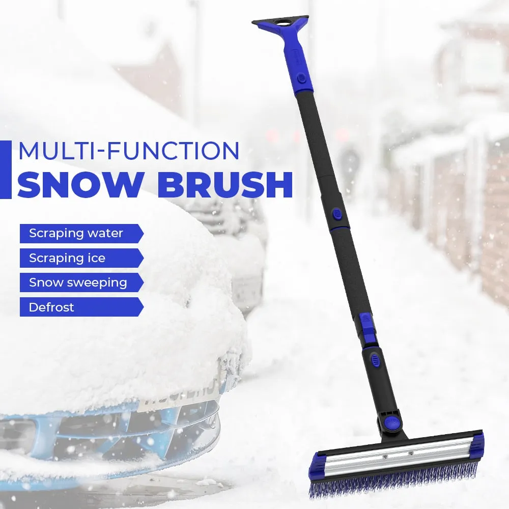 4-in-1 Extendable Snow Shovel Ice Scraper Snow Brush Water Remover Car Tool