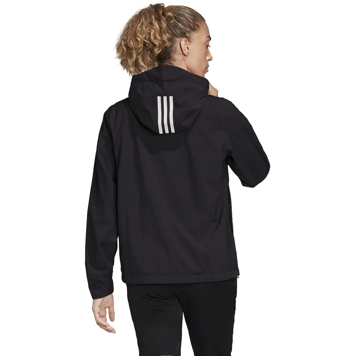 adidas Women's Black BOS 3-Stripe Rain Ready Jacket