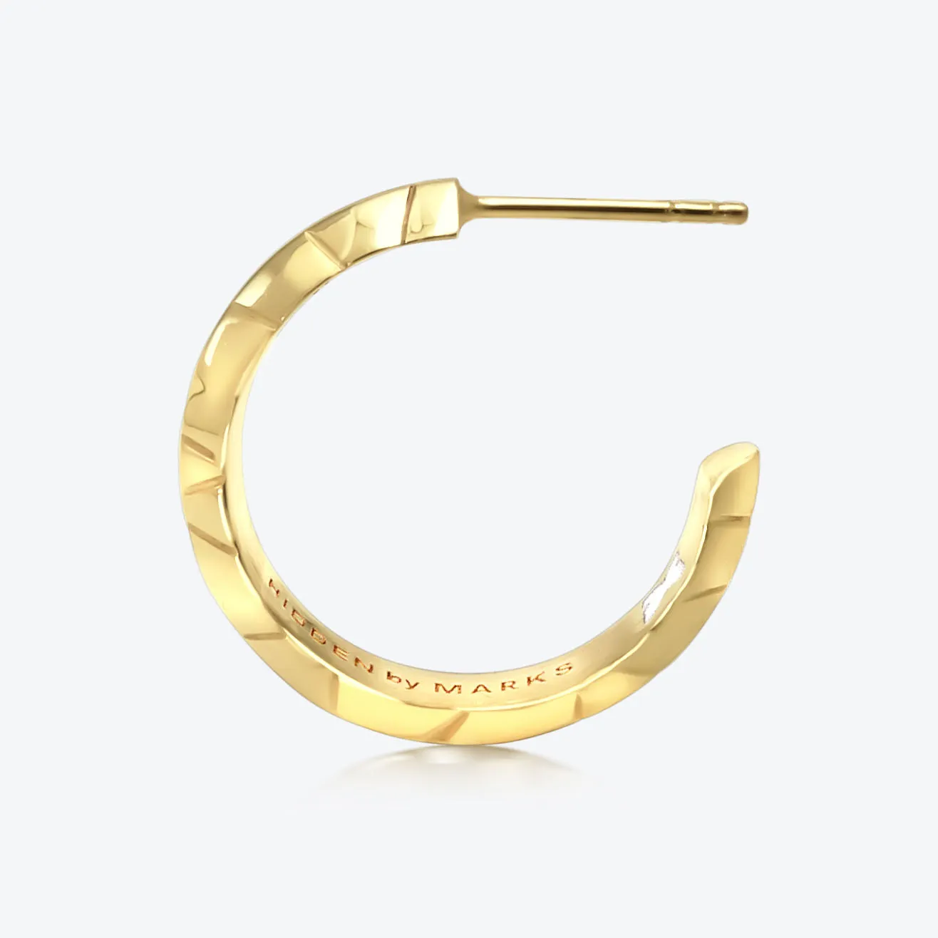 A.Iceberg SM 18K Gold Hoops w. White enamel