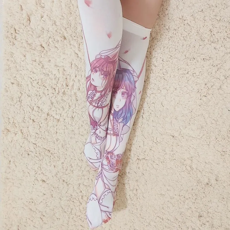 Anime Girl Bondage Thigh High Tights Socks SD00349