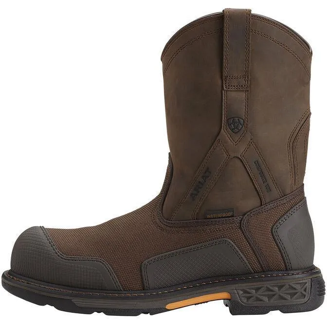 Ariat Men's OverDrive XTR 10 Comp Toe WP Work Boot - Brown - 10012942