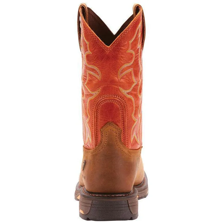 Ariat Men's WorkHog 11 Wide Square Stl Toe Western Work Boot- Earth- 10006961