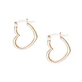 Aura by Martin Binder Rose Gold Heart Hoop Earrings