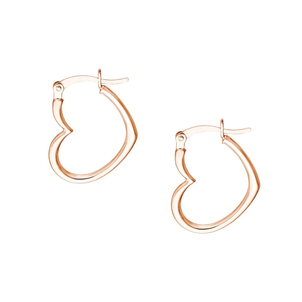 Aura by Martin Binder Rose Gold Heart Hoop Earrings