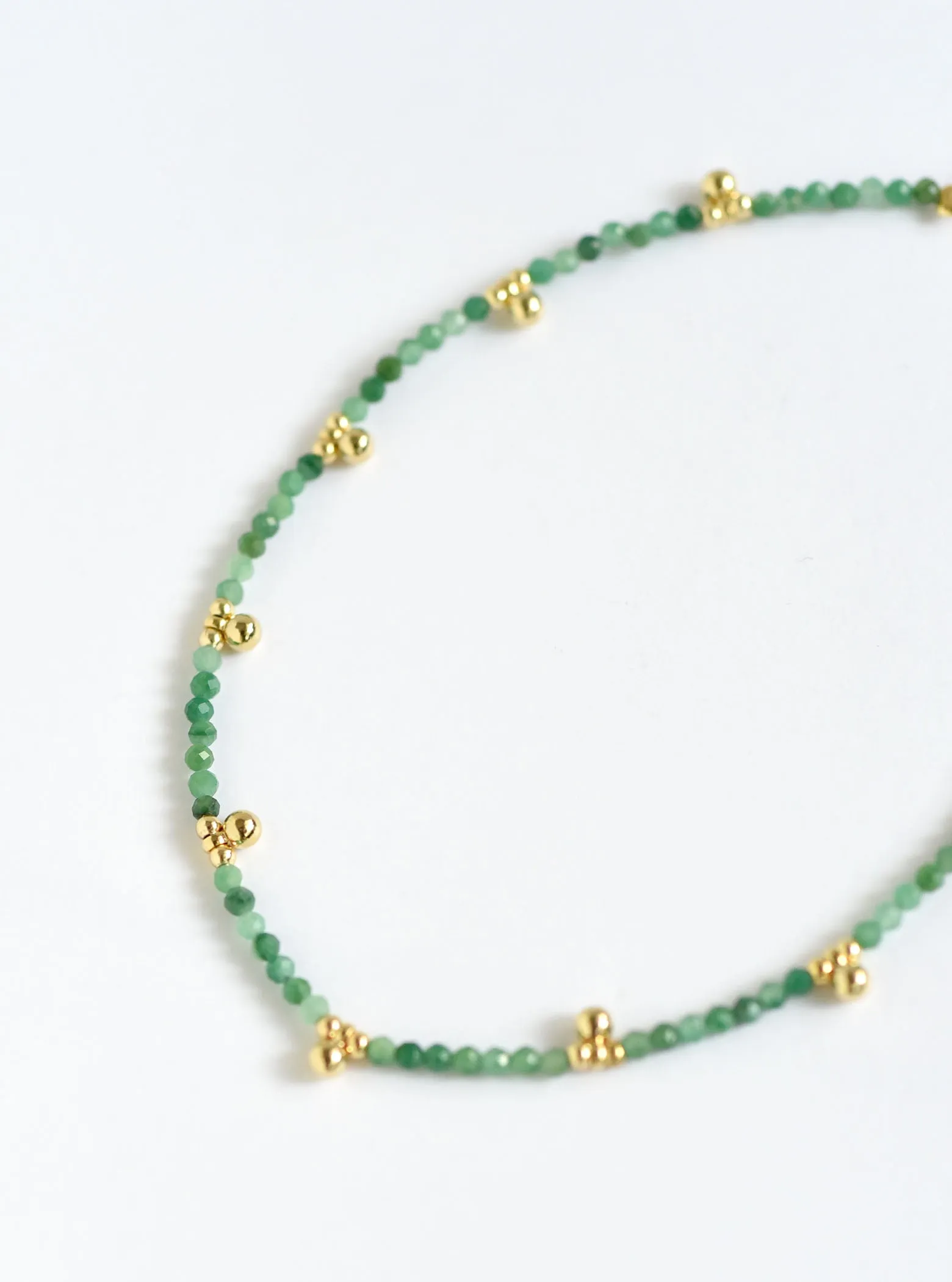 Beaded Anklet Dangling Gemstone