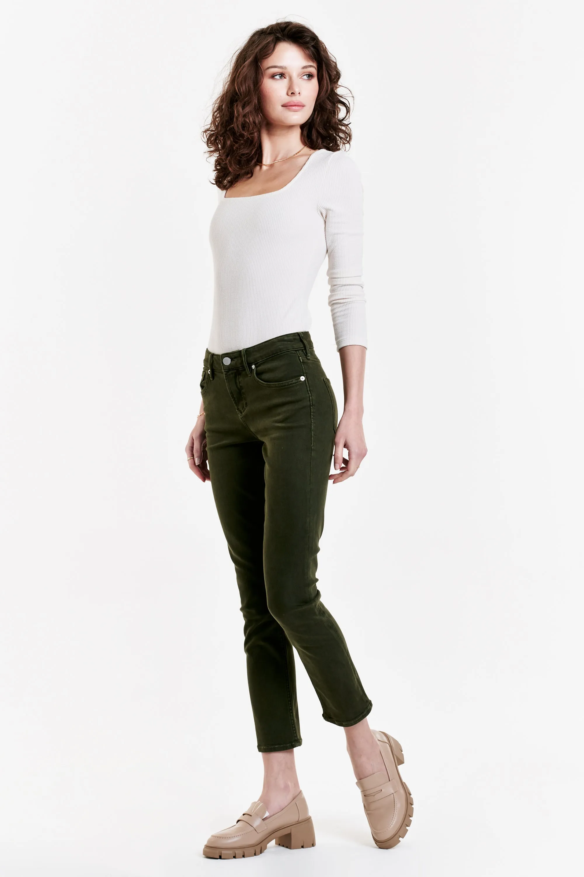 Blaire High Rise Ankle Slim Straight Jeans