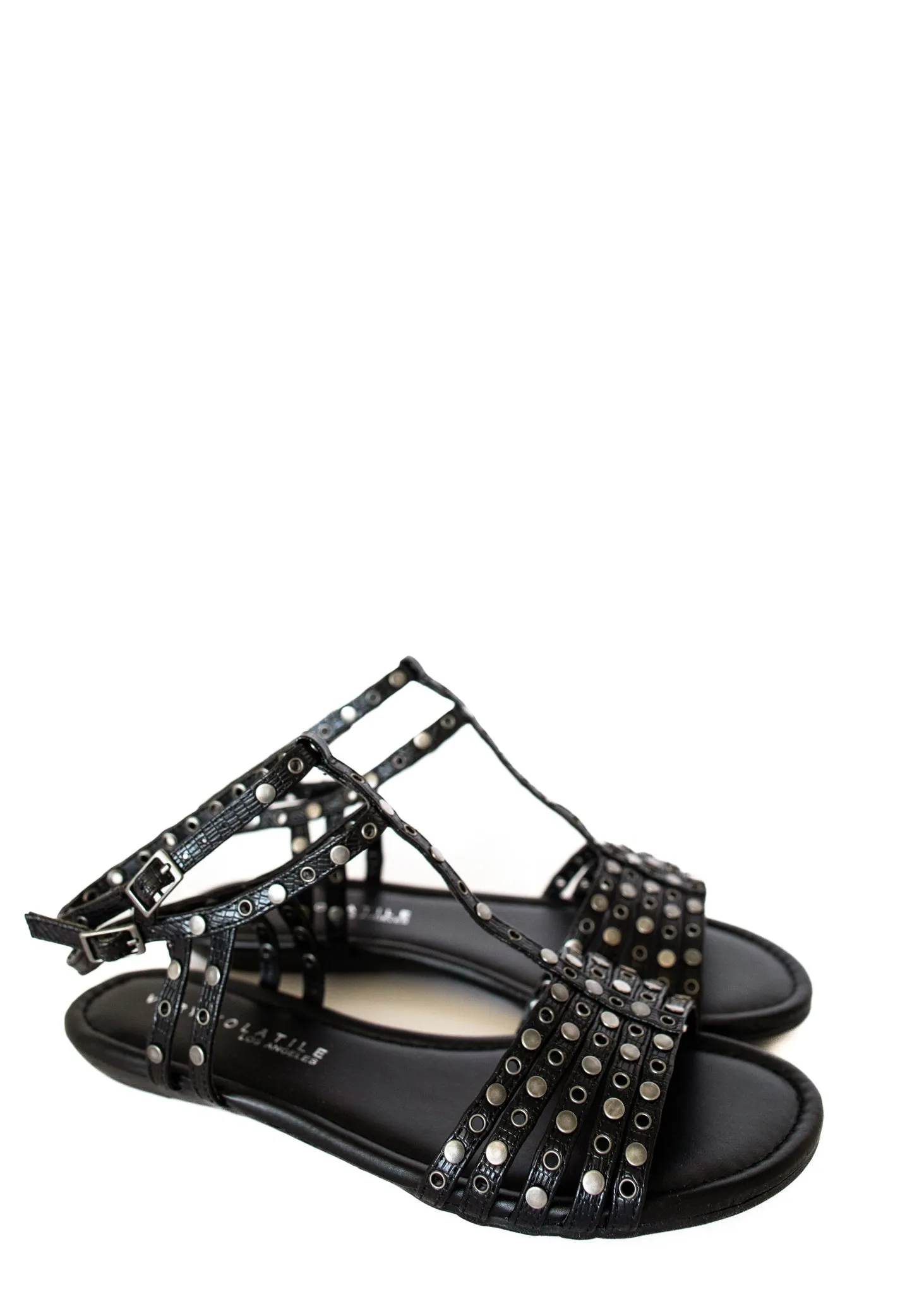 Bryn Studded Sandals in Black