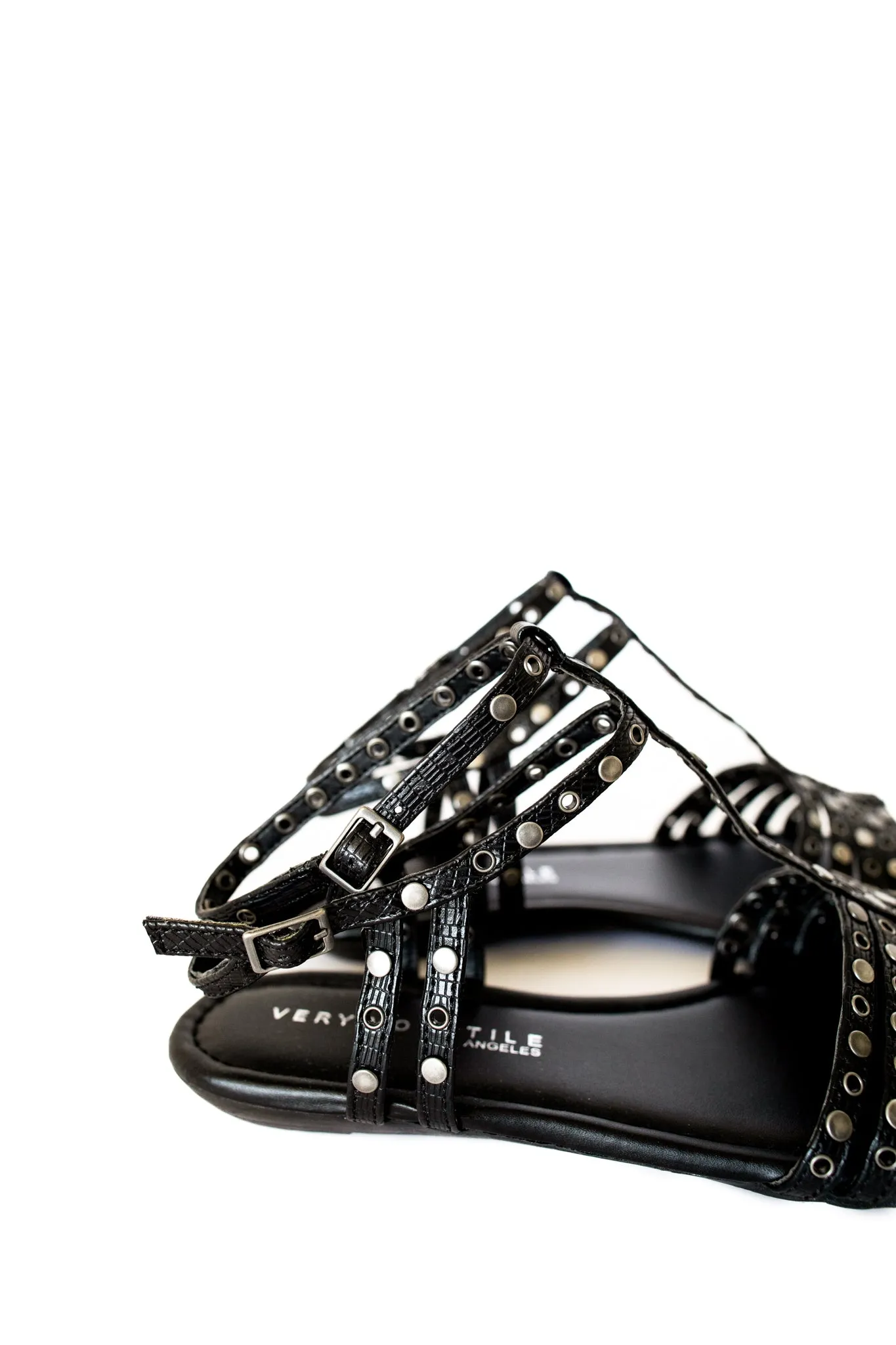 Bryn Studded Sandals in Black