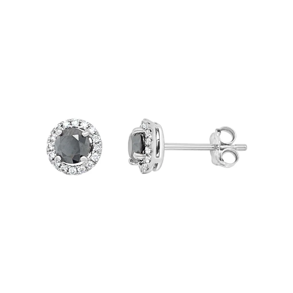 Clara by Martin Binder Black Diamond Halo Stud Earrings (0.96 ct. tw.)