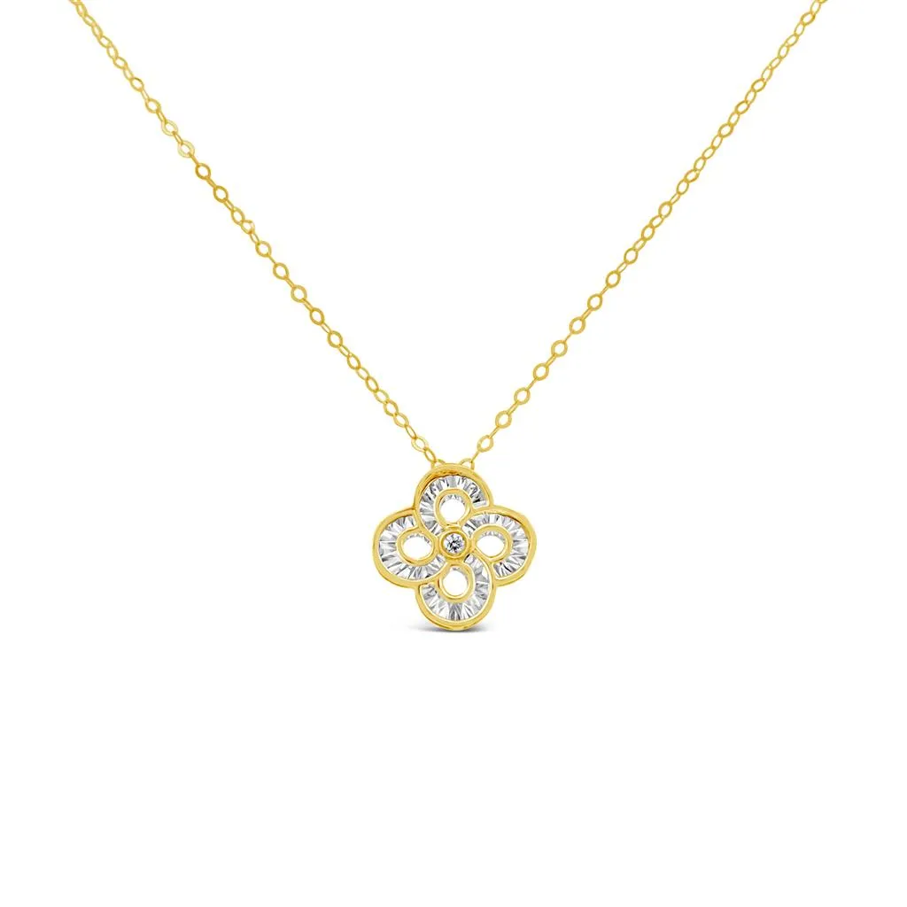 Clara by Martin Binder Diamond Flower Knot Necklace (0.02 ct. tw.)