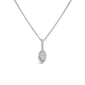 Clara by Martin Binder Marquise Diamond Halo Necklace (0.37 ct. tw.)