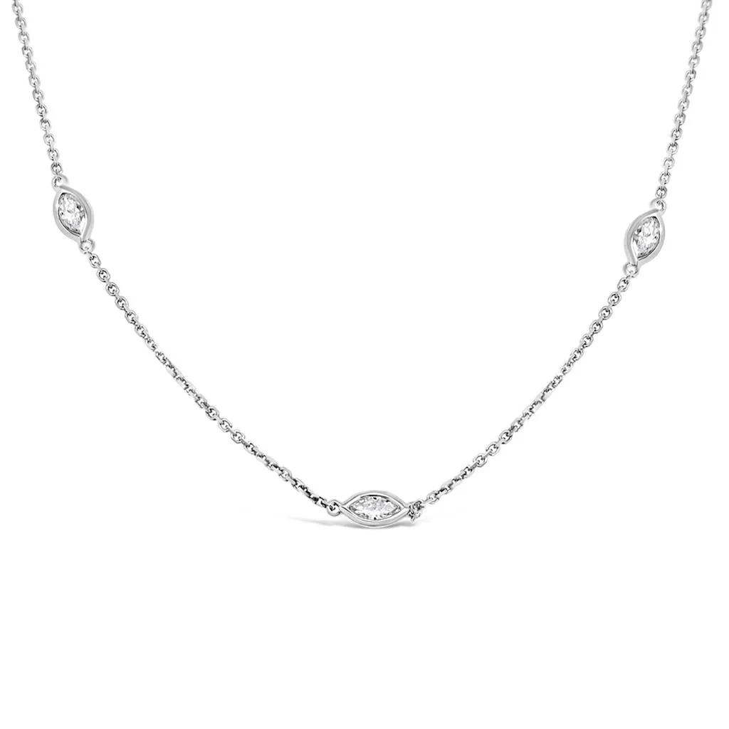 Clara by Martin Binder Platinum Marquise Diamond by the Yard Necklace (0.50 ct. tw.)