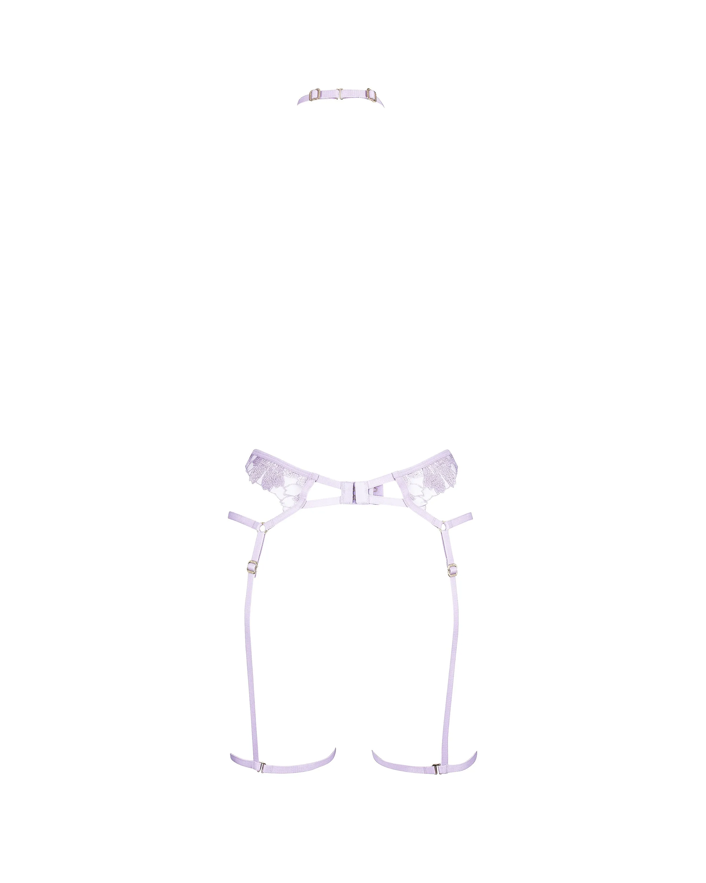 Colette Suspender Thigh Harness Purple Rose