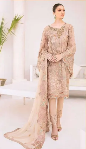 Cream Coloured Party Wear Pakistani Style Suit