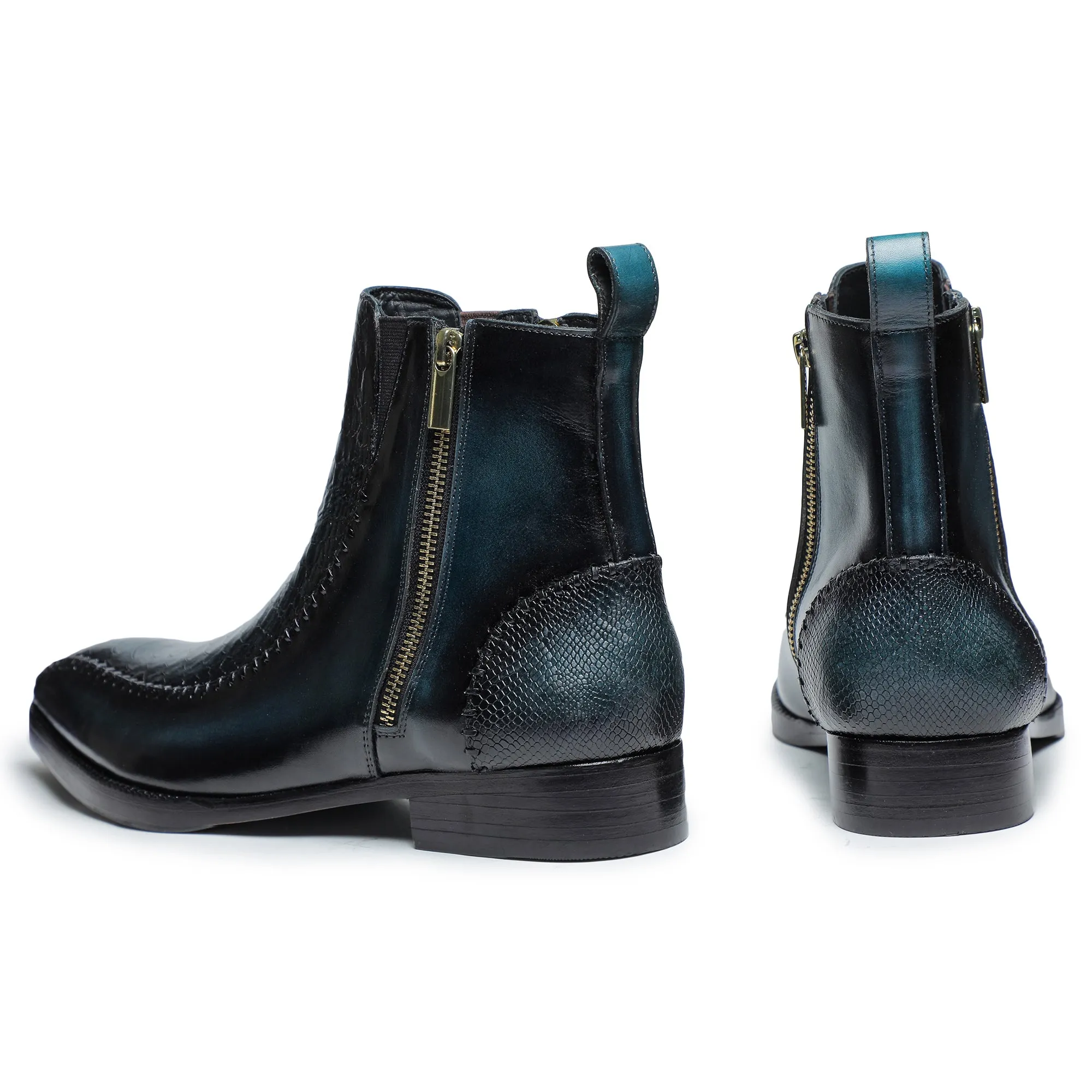 Driver Zipper Boots - Blue