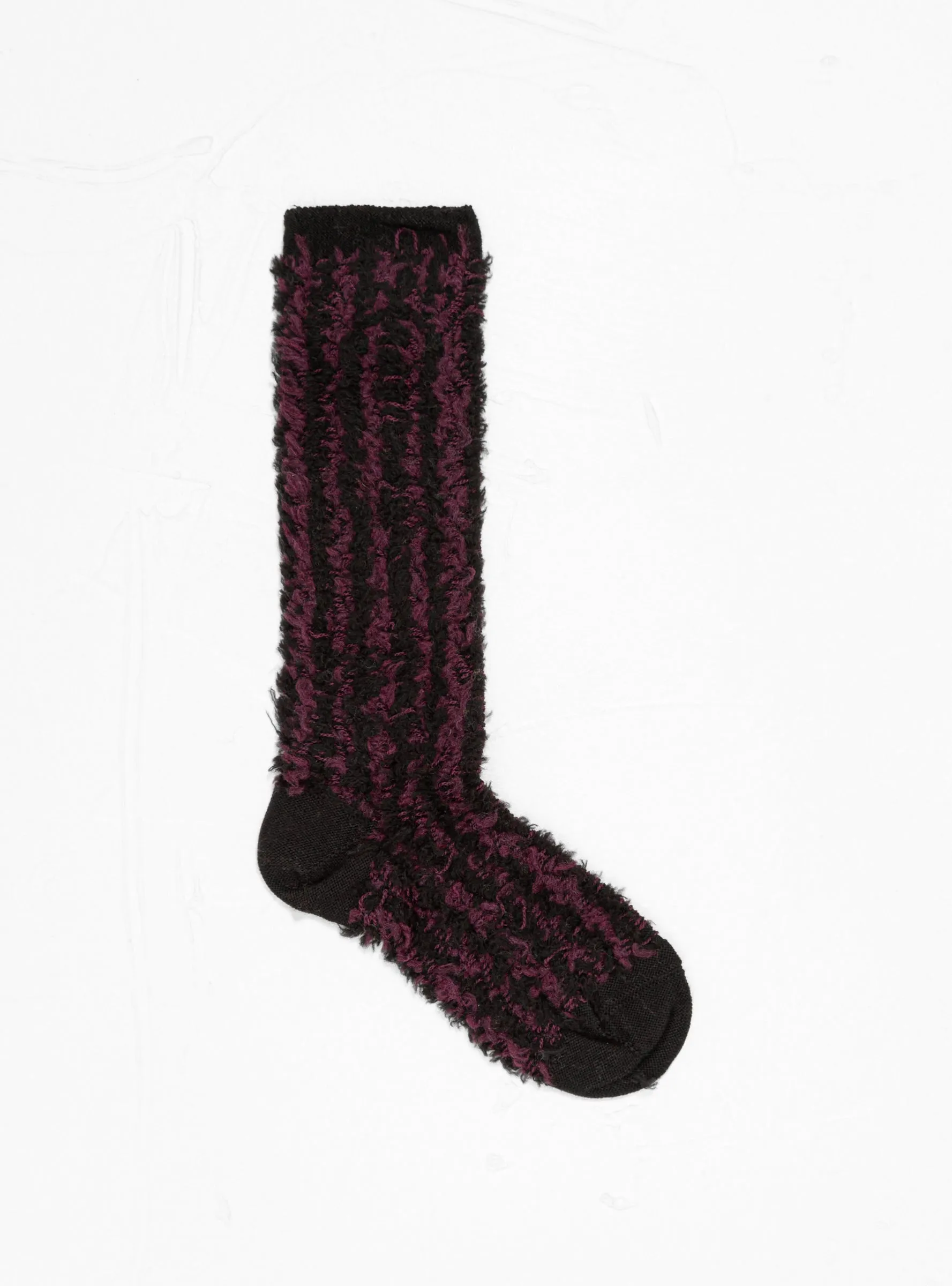 Fur Socks Burgundy