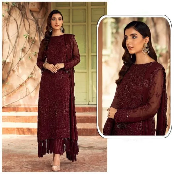 Georgette With Heavy Embroidered Party Wear Suit