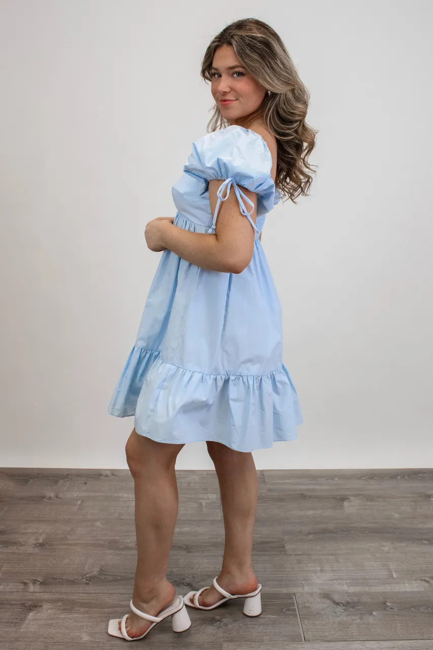 Heartbreaker Babydoll Dress in Light Blue