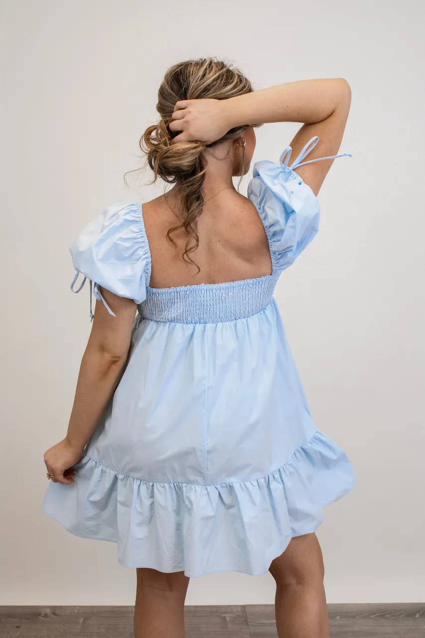 Heartbreaker Babydoll Dress in Light Blue