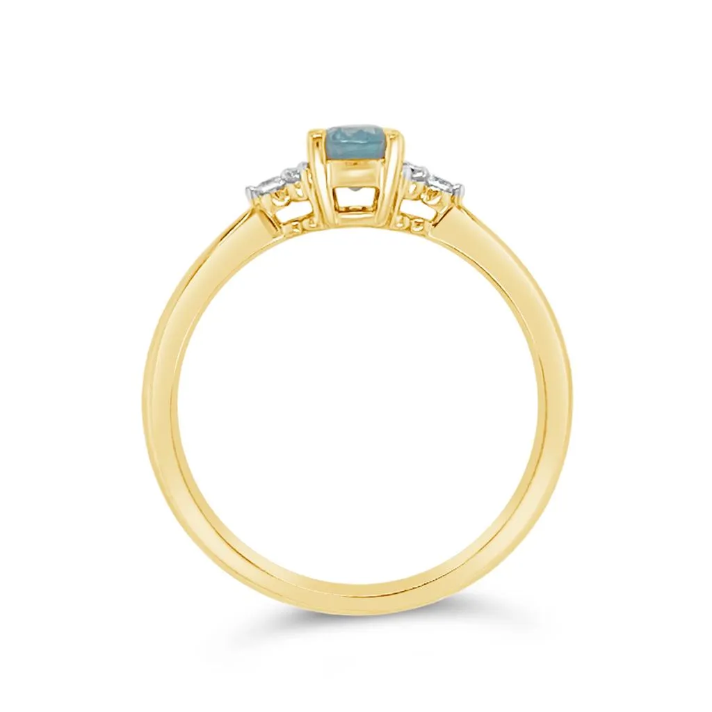 Irisa by Martin Binder Blue Zircon & Diamond Accent Ring