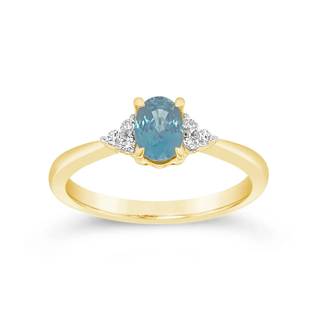 Irisa by Martin Binder Blue Zircon & Diamond Accent Ring