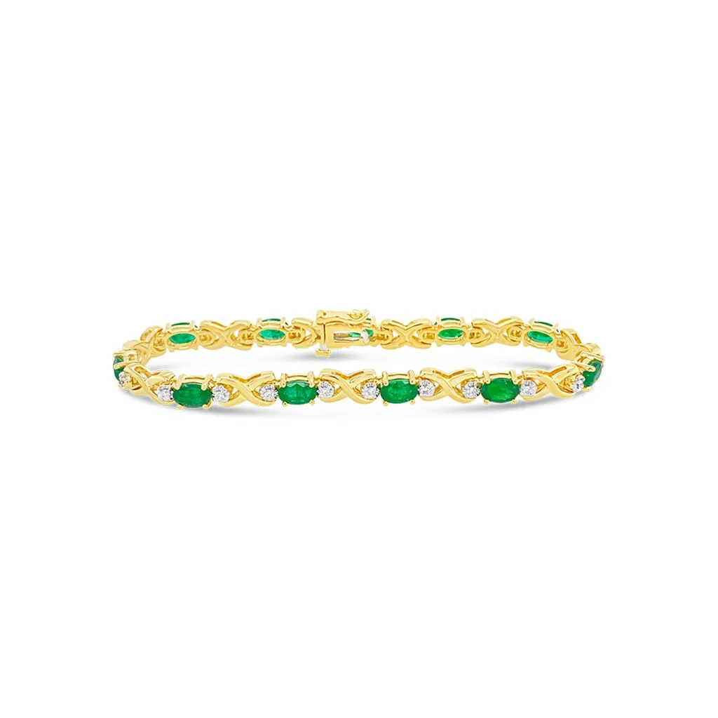 Irisa by Martin Binder Emerald & Diamond Station Bracelet