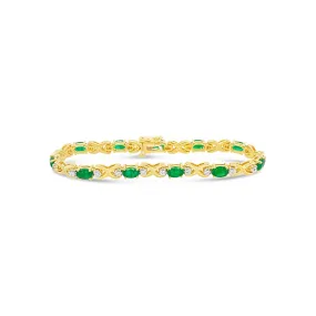 Irisa by Martin Binder Emerald & Diamond Station Bracelet