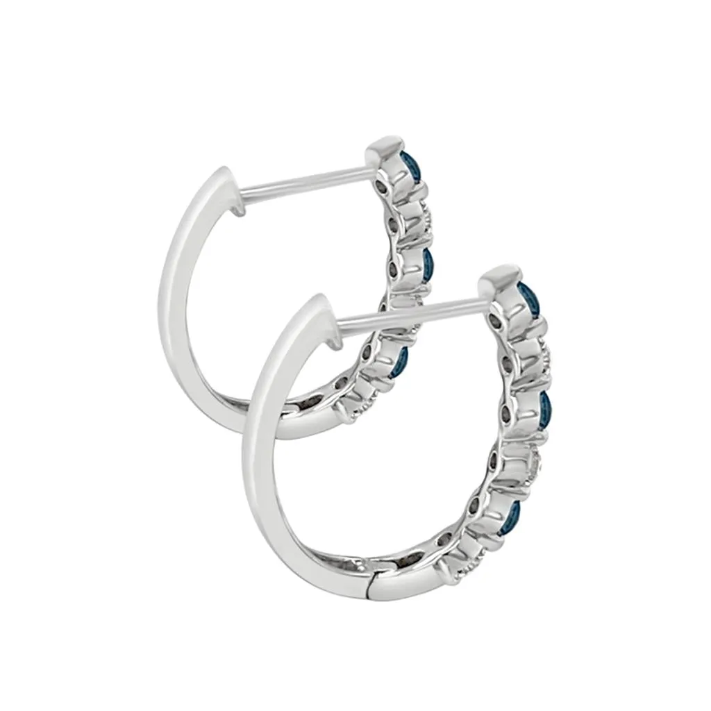 Irisa by Martin Binder London Blue Topaz & Diamond Hoop Earrings