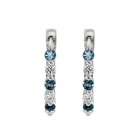 Irisa by Martin Binder London Blue Topaz & Diamond Hoop Earrings