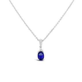 Irisa by Martin Binder Oval Blue Sapphire & Diamond Accent Necklace