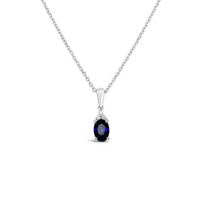 Irisa by Martin Binder Oval Blue Sapphire & Diamond Necklace