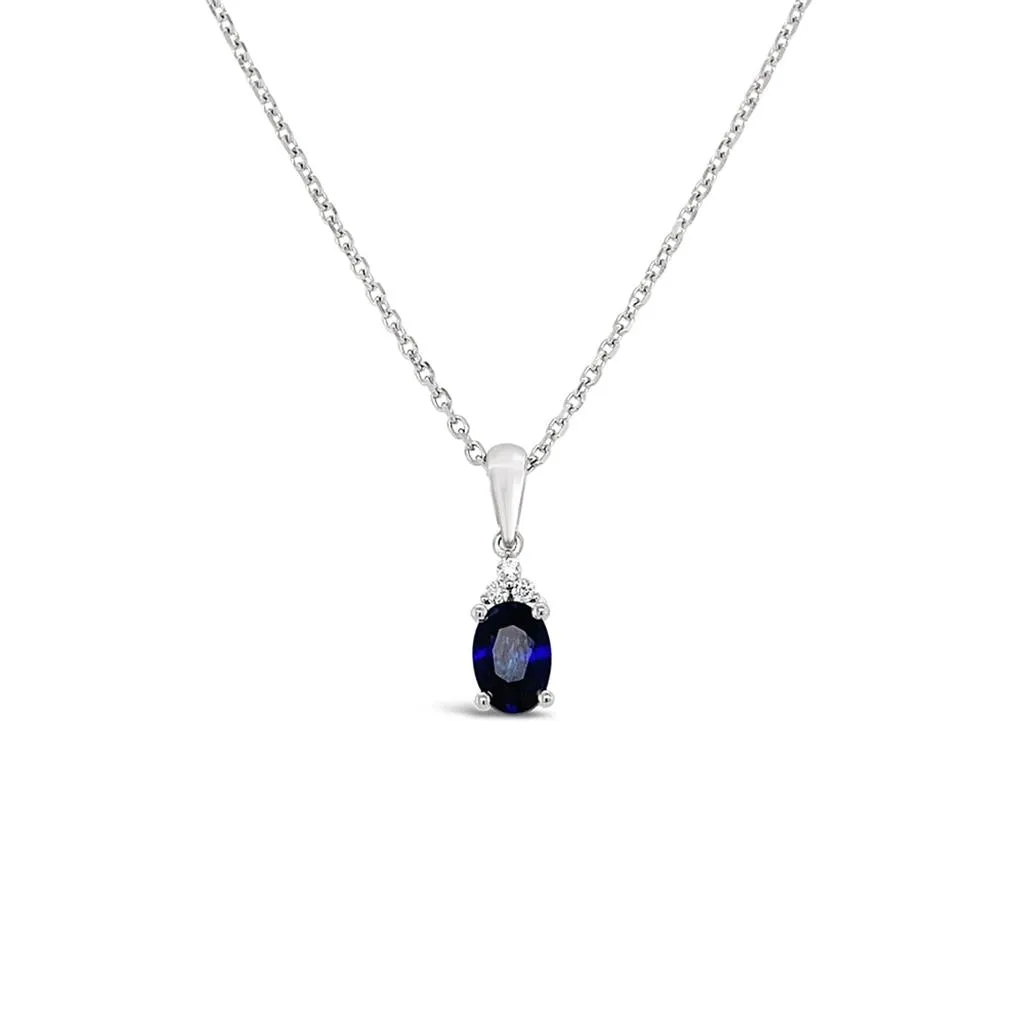 Irisa by Martin Binder Oval Blue Sapphire & Diamond Necklace