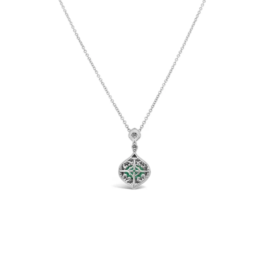 Irisa by Martin Binder Oval Emerald & Pave Diamond Necklace