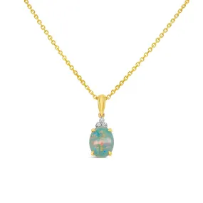 Irisa by Martin Binder Oval Opal & Diamond Accent Necklace