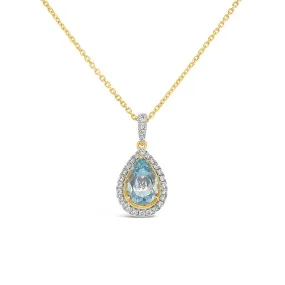 Irisa by Martin Binder Pear Cut Aquamarine & Diamond Necklace