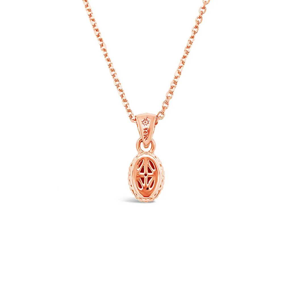 Irisa by Martin Binder Rose Gold Garnet Pendant Necklace (6x4mm)