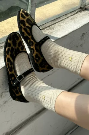 Le Bon Shoppe Embroidered Her Porcelain Gold Heart Socks