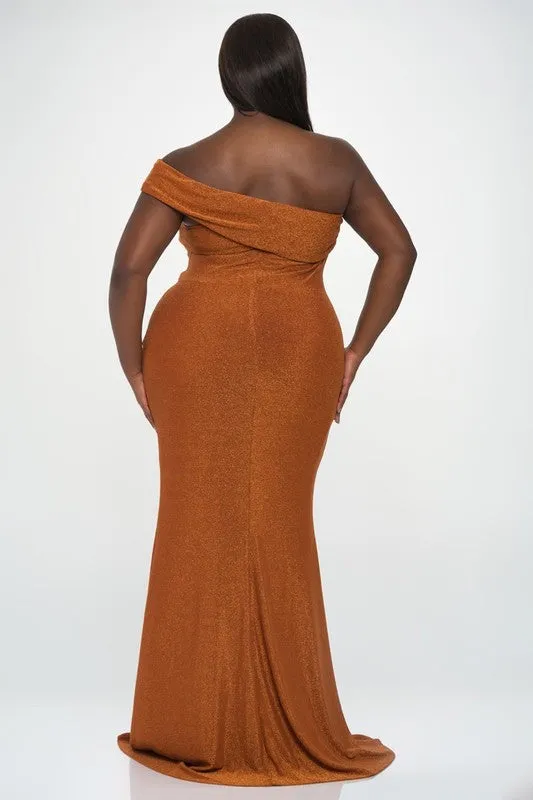 Lurex One Shoulder Maxi Dress